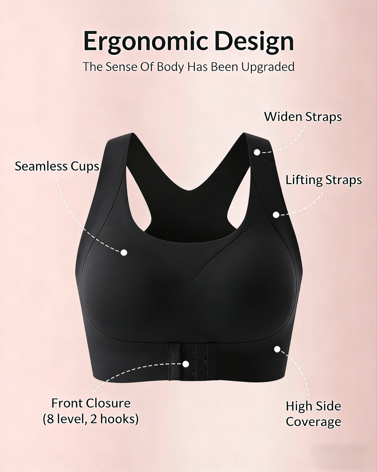 LAST DAY PROMOTION - 50% OFF Front Closure Cross-Back Wireless Posture Bra