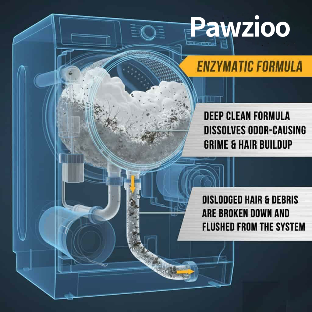 🔥Eco-Friendly Washing Machine Cleaner Fights Pet Odors & Hair Build-Up for Fresh Clean Machines