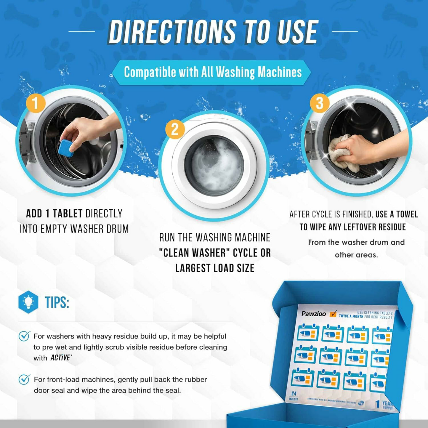 🔥Eco-Friendly Washing Machine Cleaner Fights Pet Odors & Hair Build-Up for Fresh Clean Machines