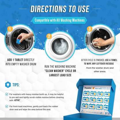 🔥Eco-Friendly Washing Machine Cleaner Fights Pet Odors & Hair Build-Up for Fresh Clean Machines