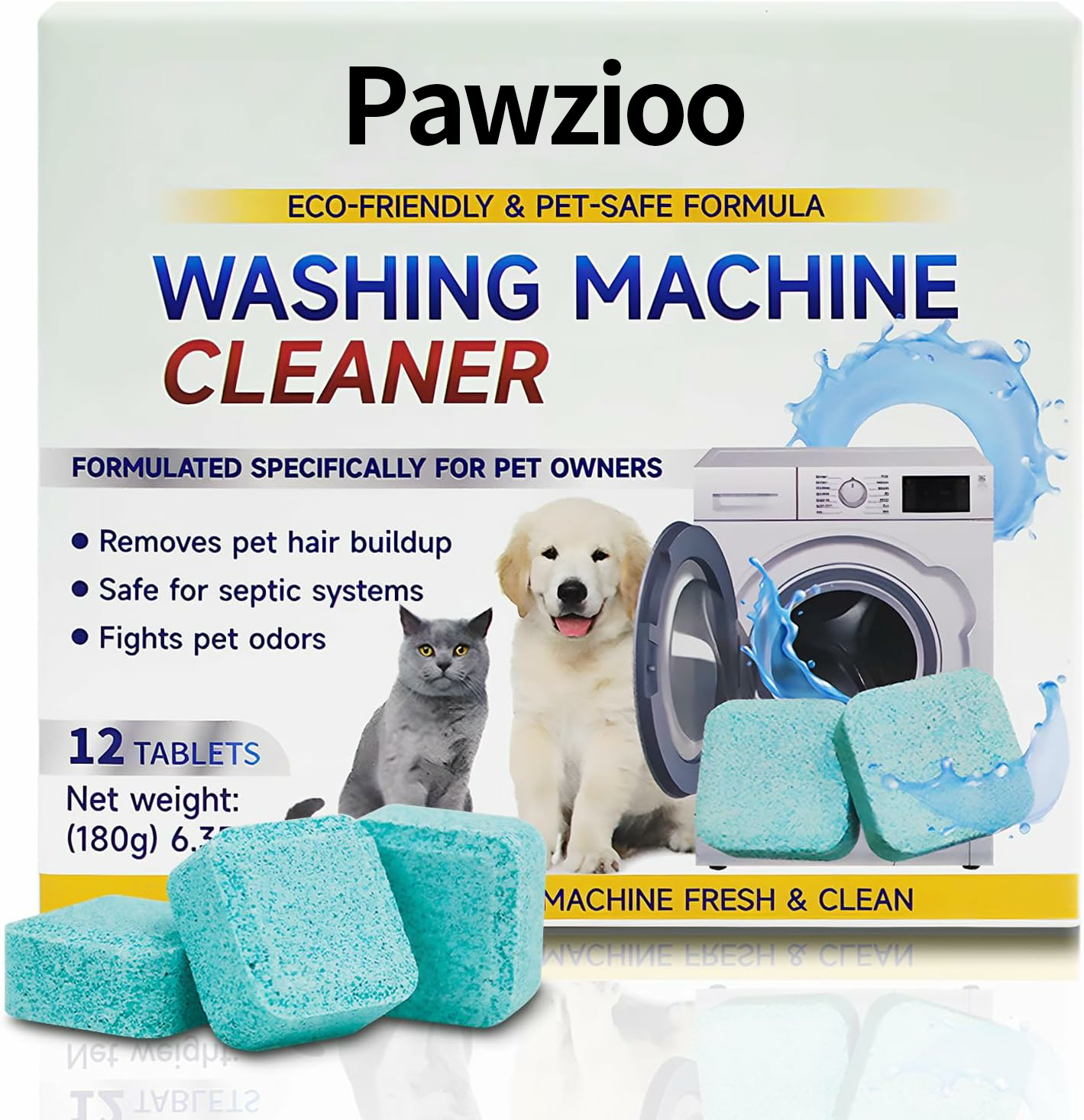 🔥Eco-Friendly Washing Machine Cleaner Fights Pet Odors & Hair Build-Up for Fresh Clean Machines