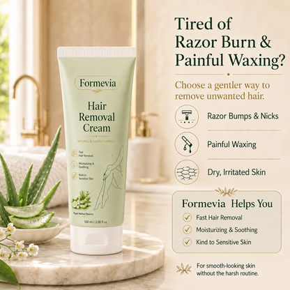Formevia™ Natural Gentle Hair Removal Cream | For Women & Men, Sensitive Skin