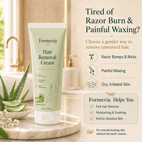 Formevia™ Natural Gentle Hair Removal Cream | For Women & Men, Sensitive Skin